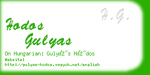 hodos gulyas business card